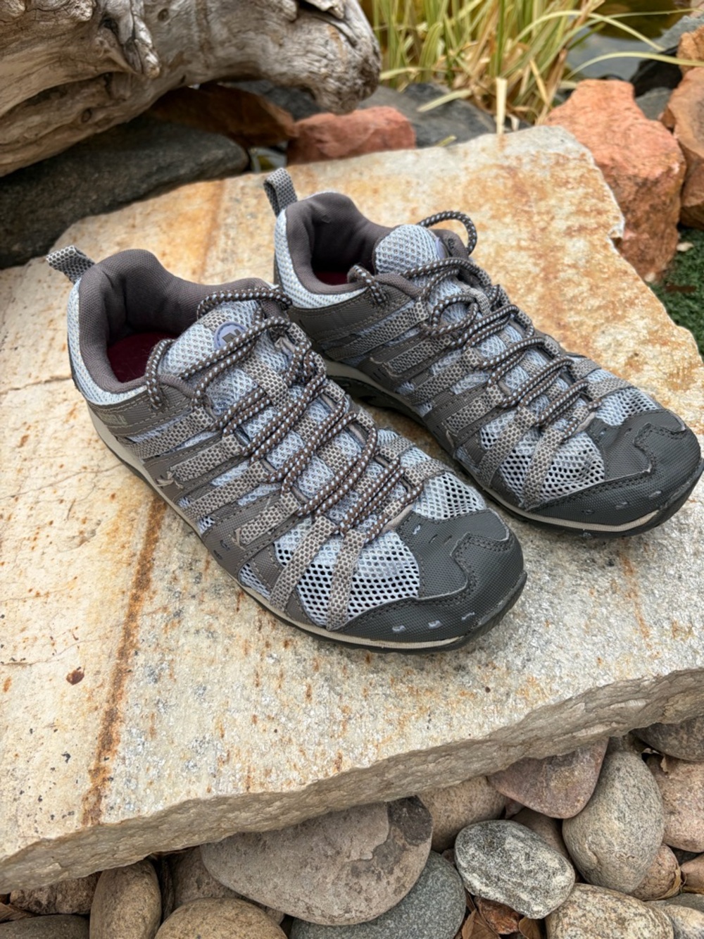 Merrell Mykos Opal Lace Women’s 8 Hiking Shoes Gray Trail Lightweight Outdoor
